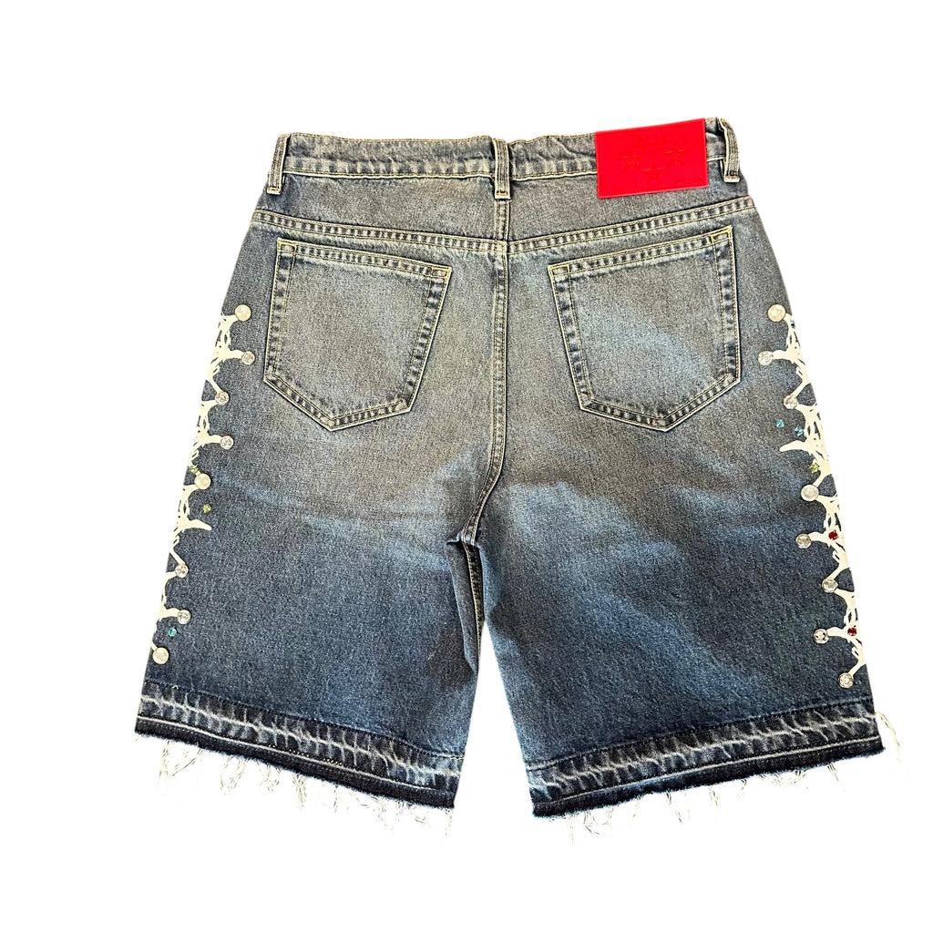 SP5DER Web Stone Denim Shorts