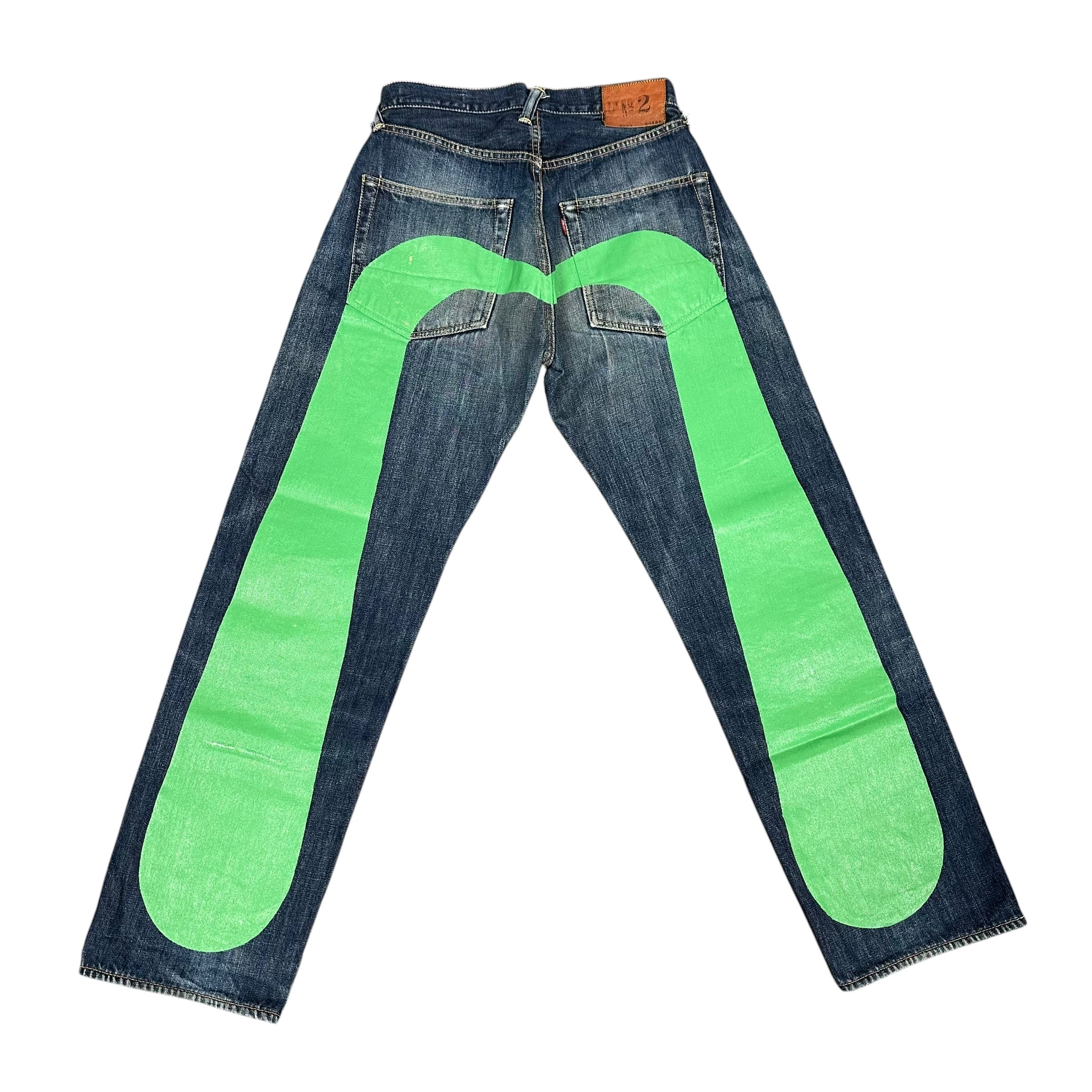 Evisu “No.2” Light Blue/Green Jeans (30x35)