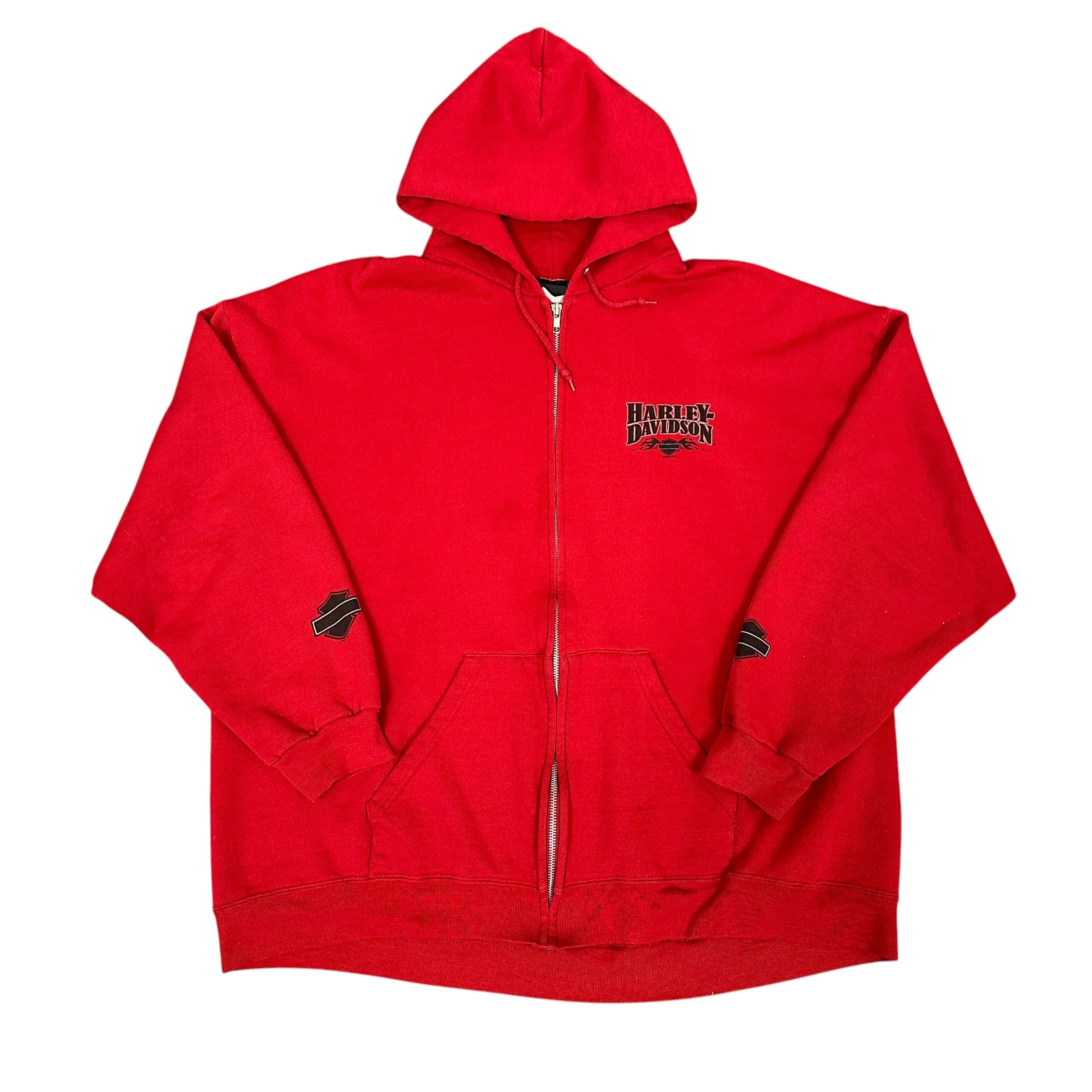 Vintage Harley Red Zip Hoodie