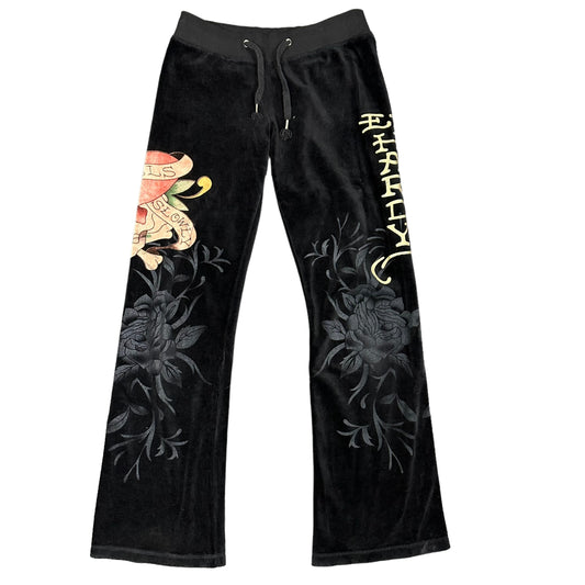 Ed Hardy Black Love Kills Sweatpants