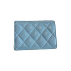 Chanel Caviar Quilted Double Flap Wallet Light Blue