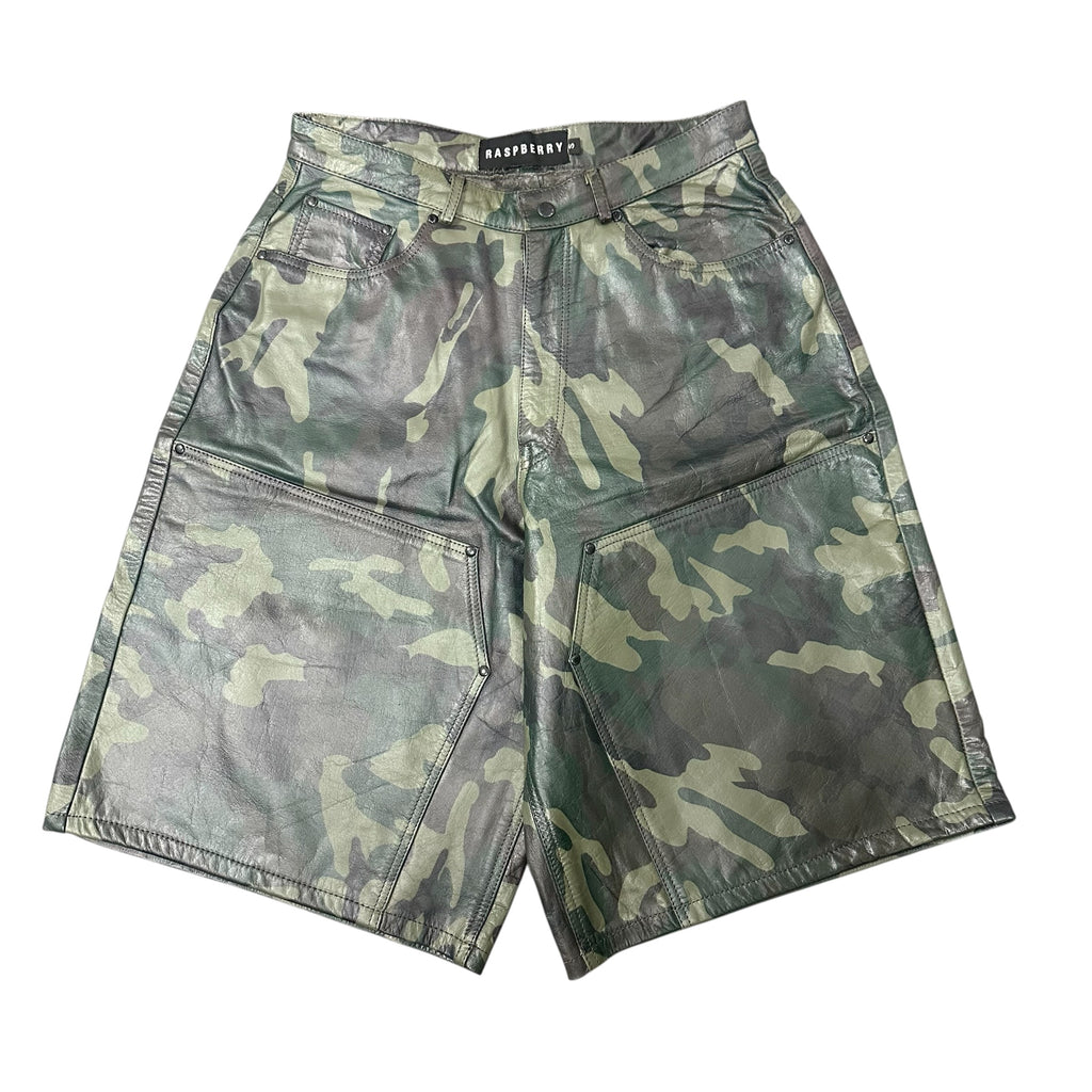 GV Gallery Raspberry Hills "Barrack" Camo Leather Shorts
