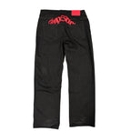 Sp5der Black/Red Embroidered Jeans