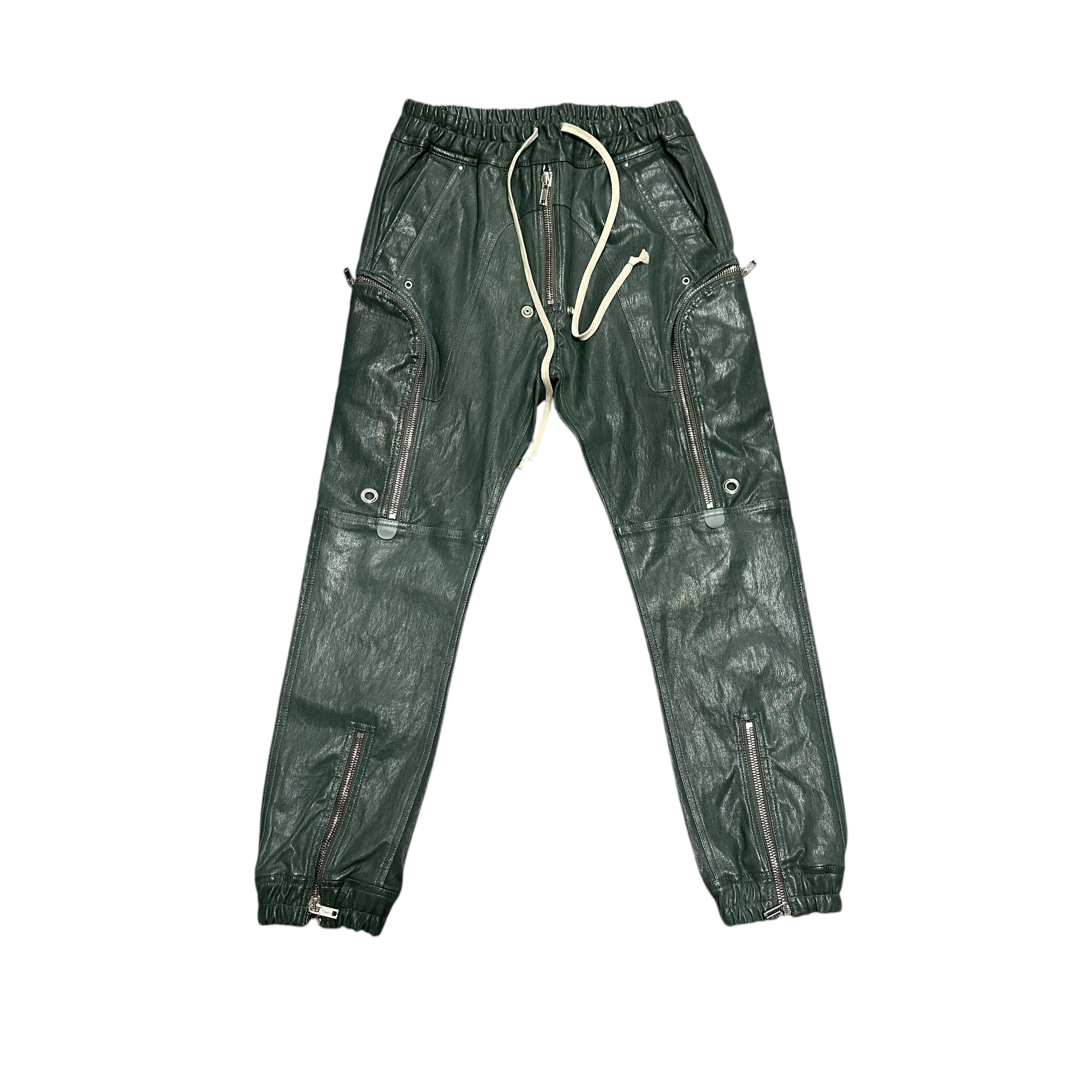 Green Rick Owen’s Leather Bauhaus Cargo