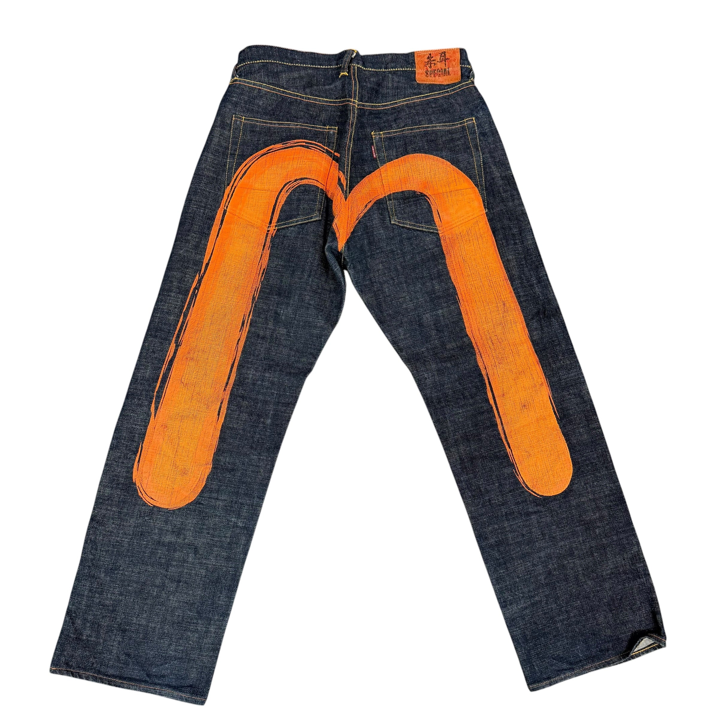 Evisu Jeans Dark Blue/ Orange Jeans