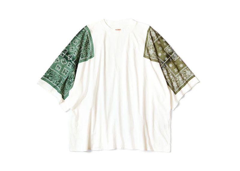 Kapital  Bandana Sleeve Tee Green