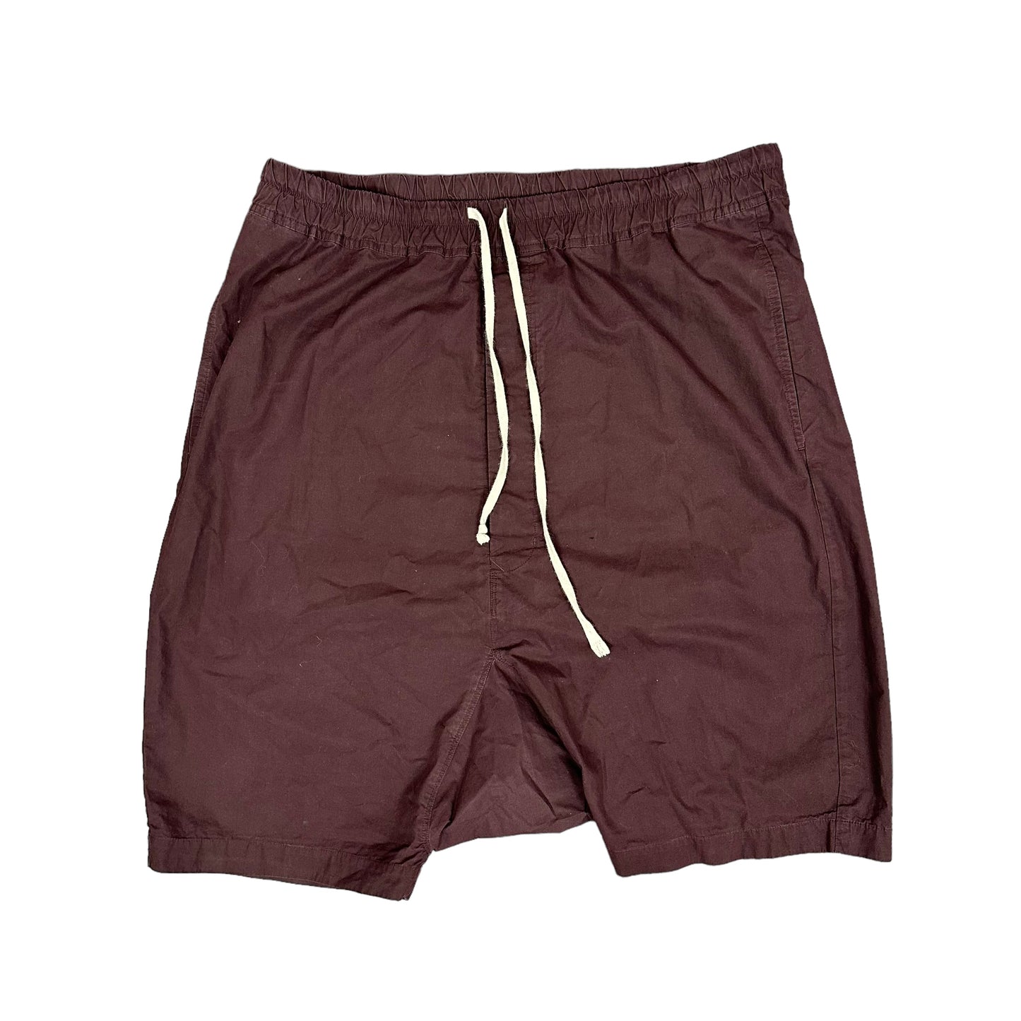 Burgundy Rick Owens Nylon Shorts