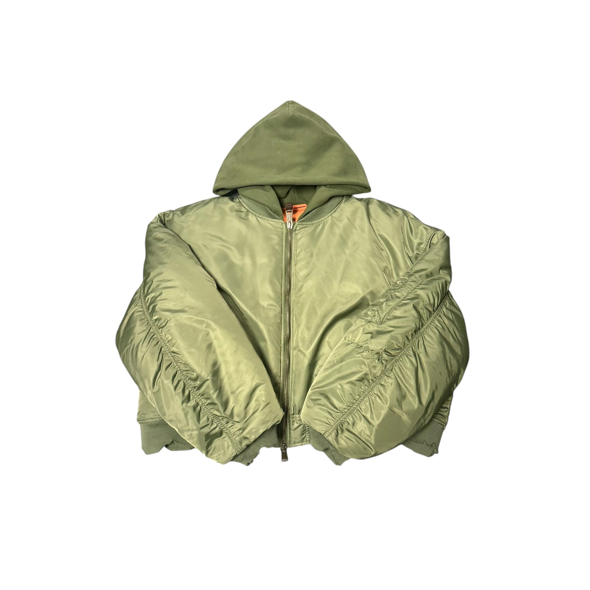 GV Gallery Green Hooded Bomber Jacket