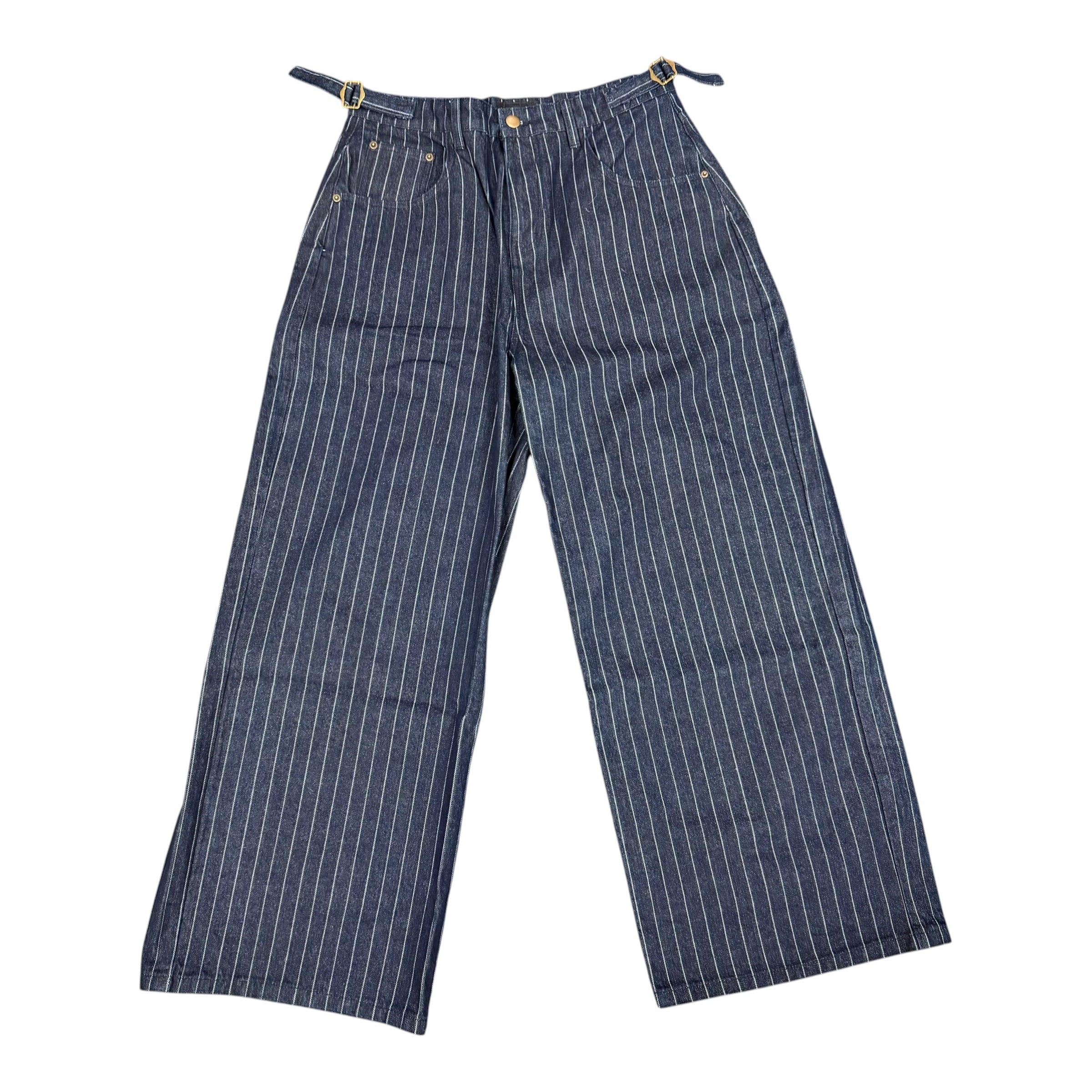 Hidden Season Pinstripe Baggy Denim Pants