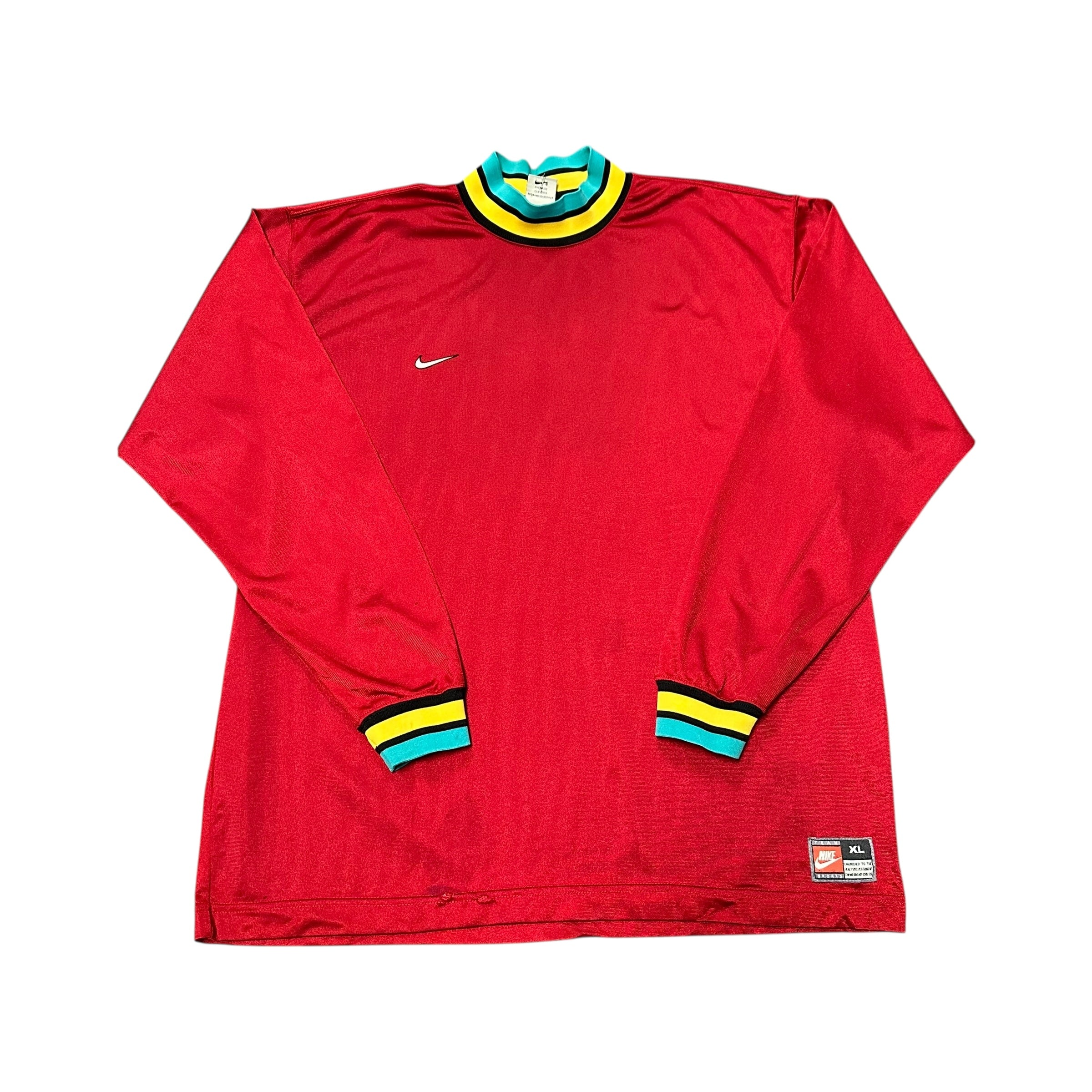 Nike Soccer Jersey Red Nylon L/S