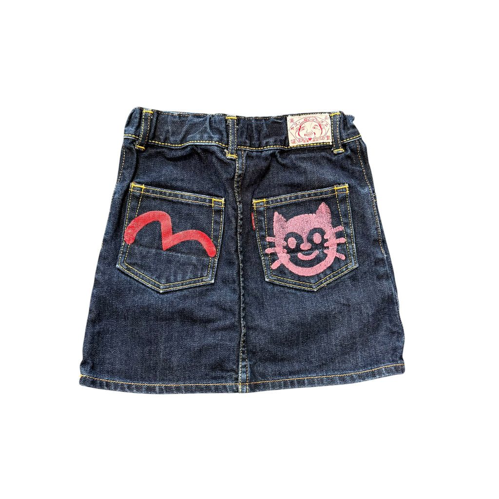 Evisu Kids Cat Denim Skirt