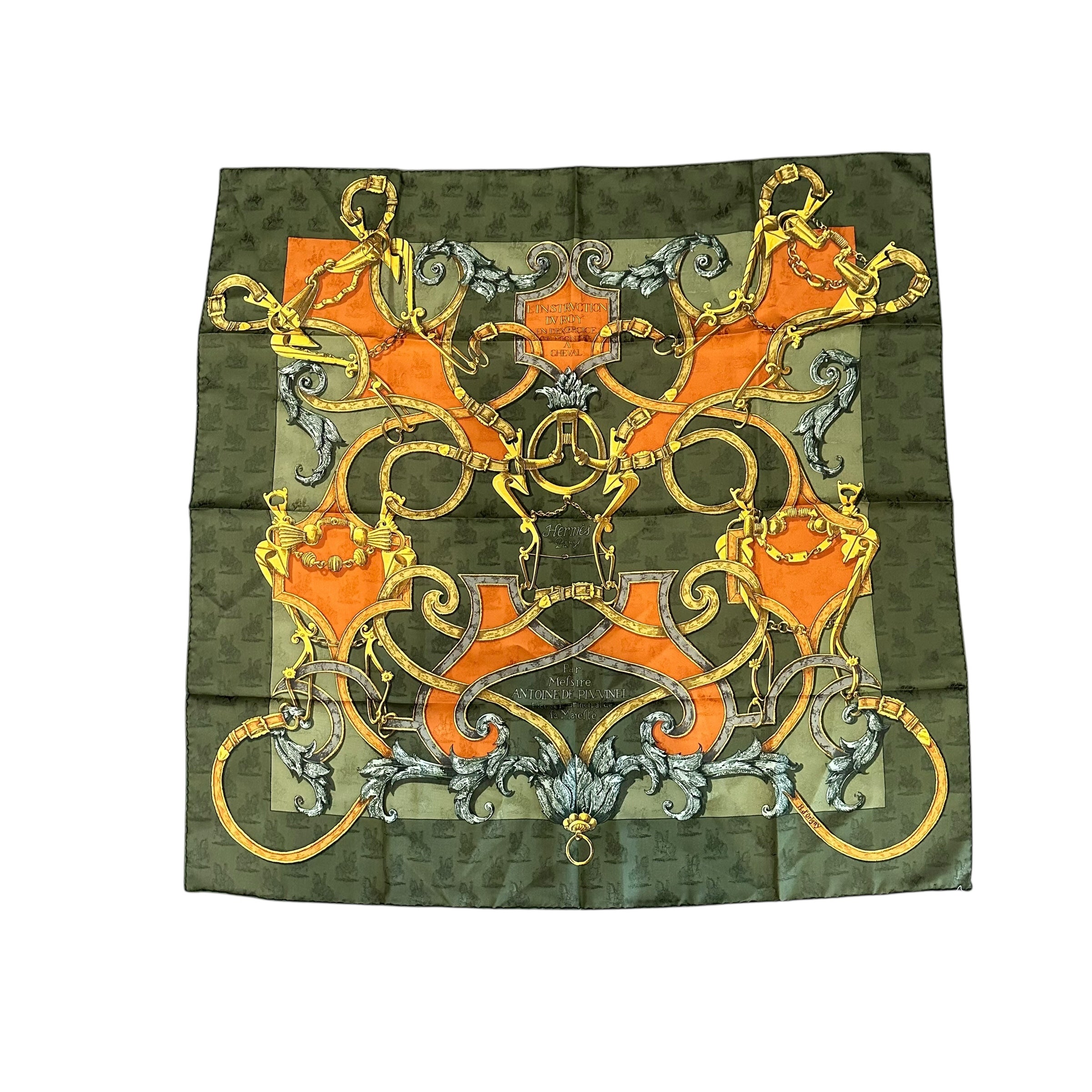 Hermes Silk Green Scarf