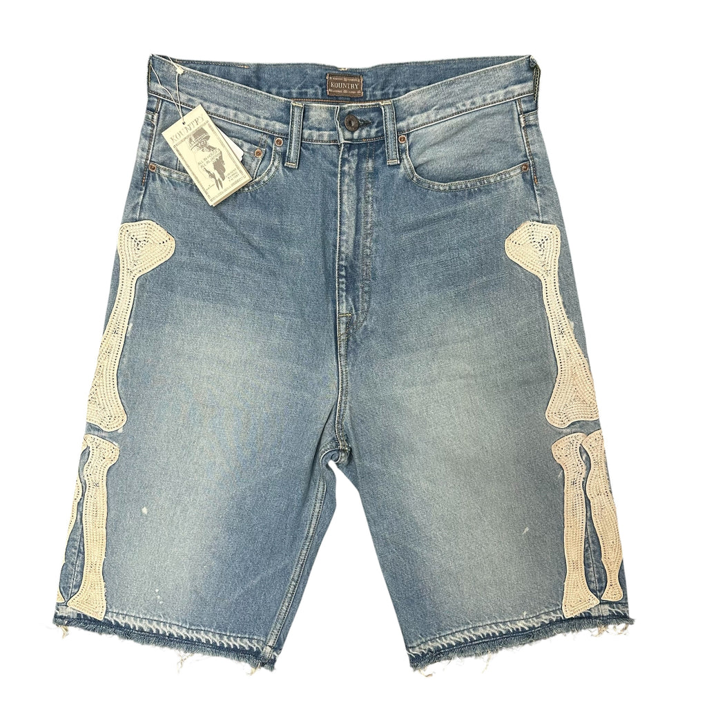 New Kapital Kountry 14oz Denim 5P Bone Embroidery Shorts