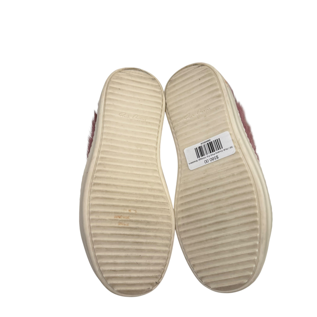 Rick Owens Pink Fur Vintage Sneakers