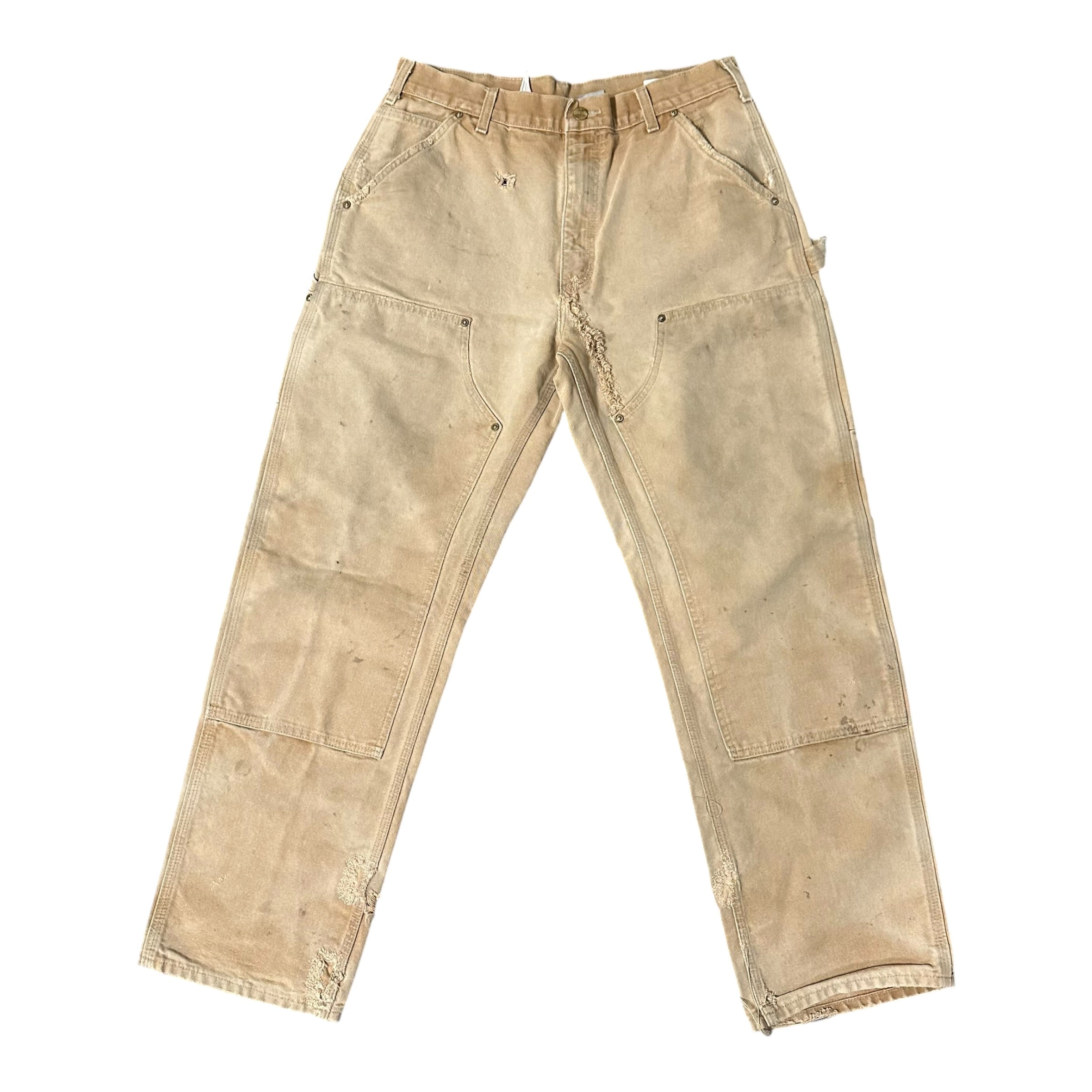 Vintage Carhartt Tan Faded Distressed Double Knee(33x34)
