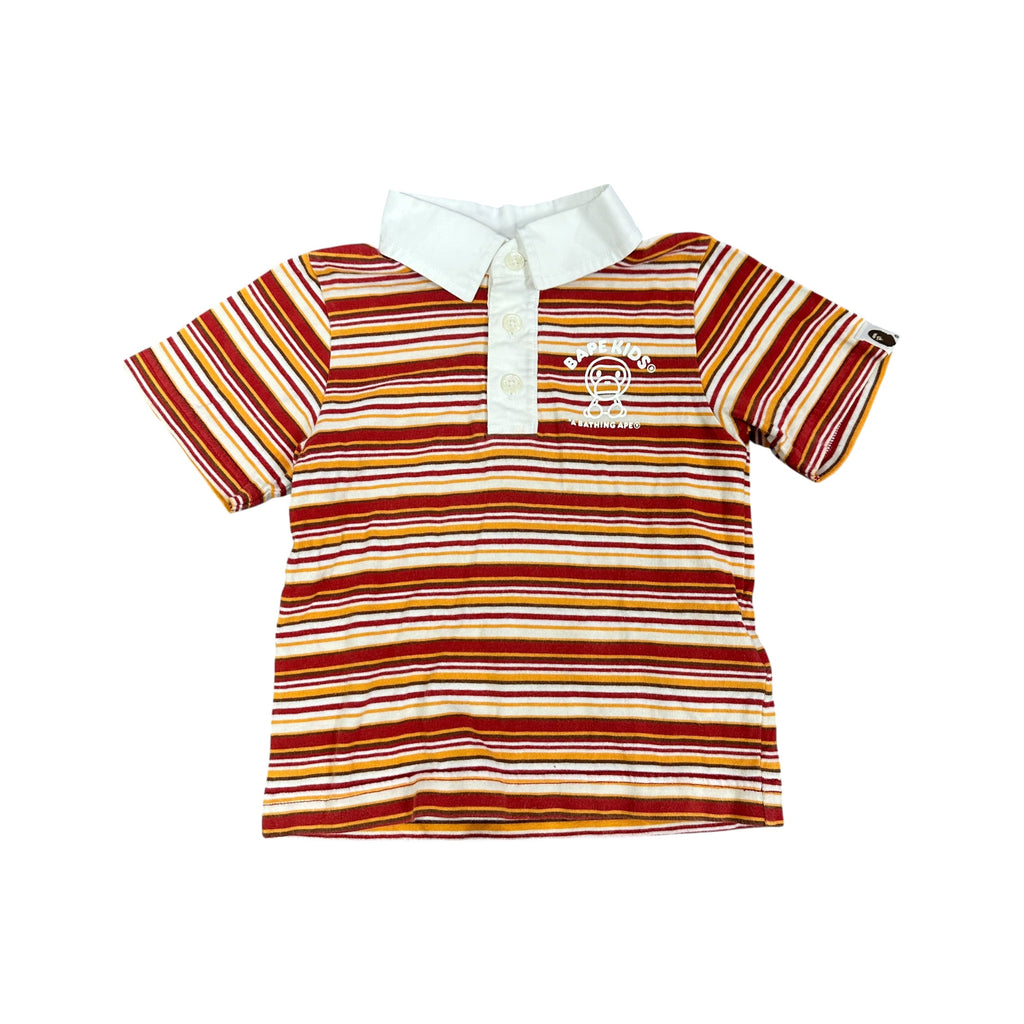A BATHING APE Stripped Polo T Shirt