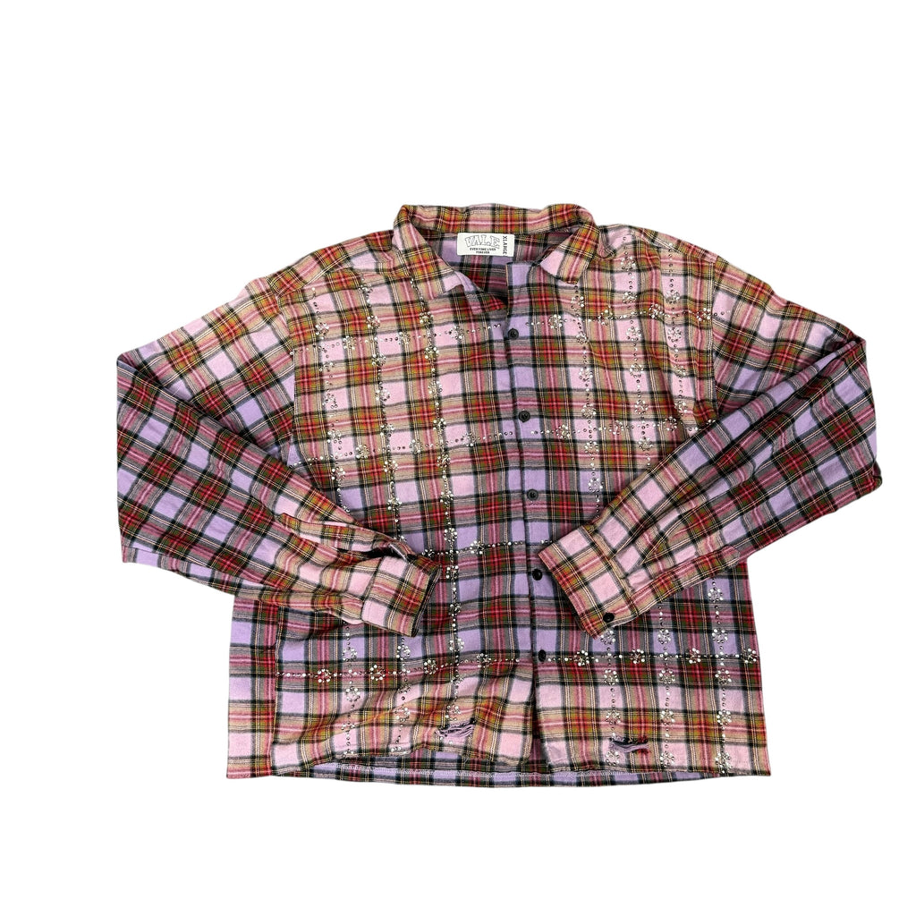 Vale Purple Rhinestone Flannel