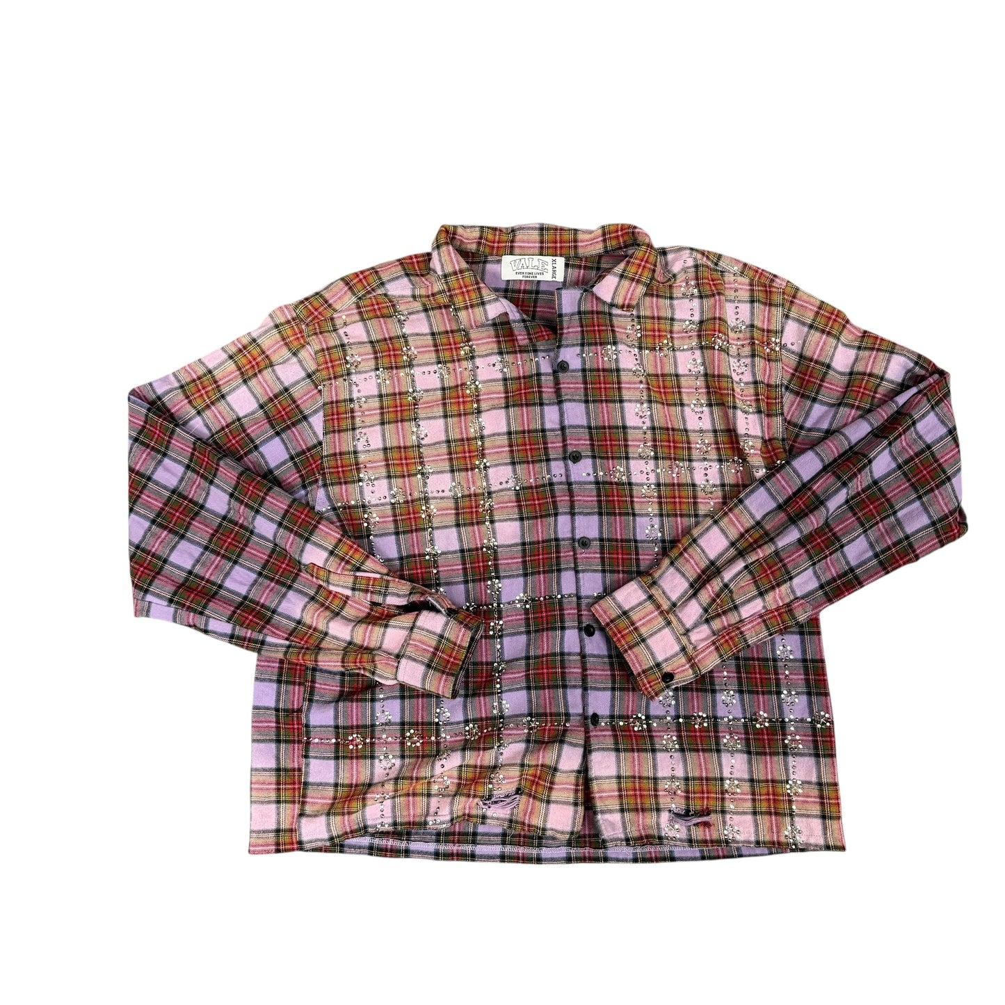 Vale Purple Rhinestone Flannel