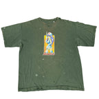 Vintage Green "Hook-Ups" Skate Distressed Green Tee
