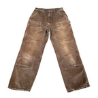 Vintage Carhartt Double Knee Faded Brown Pants (31)