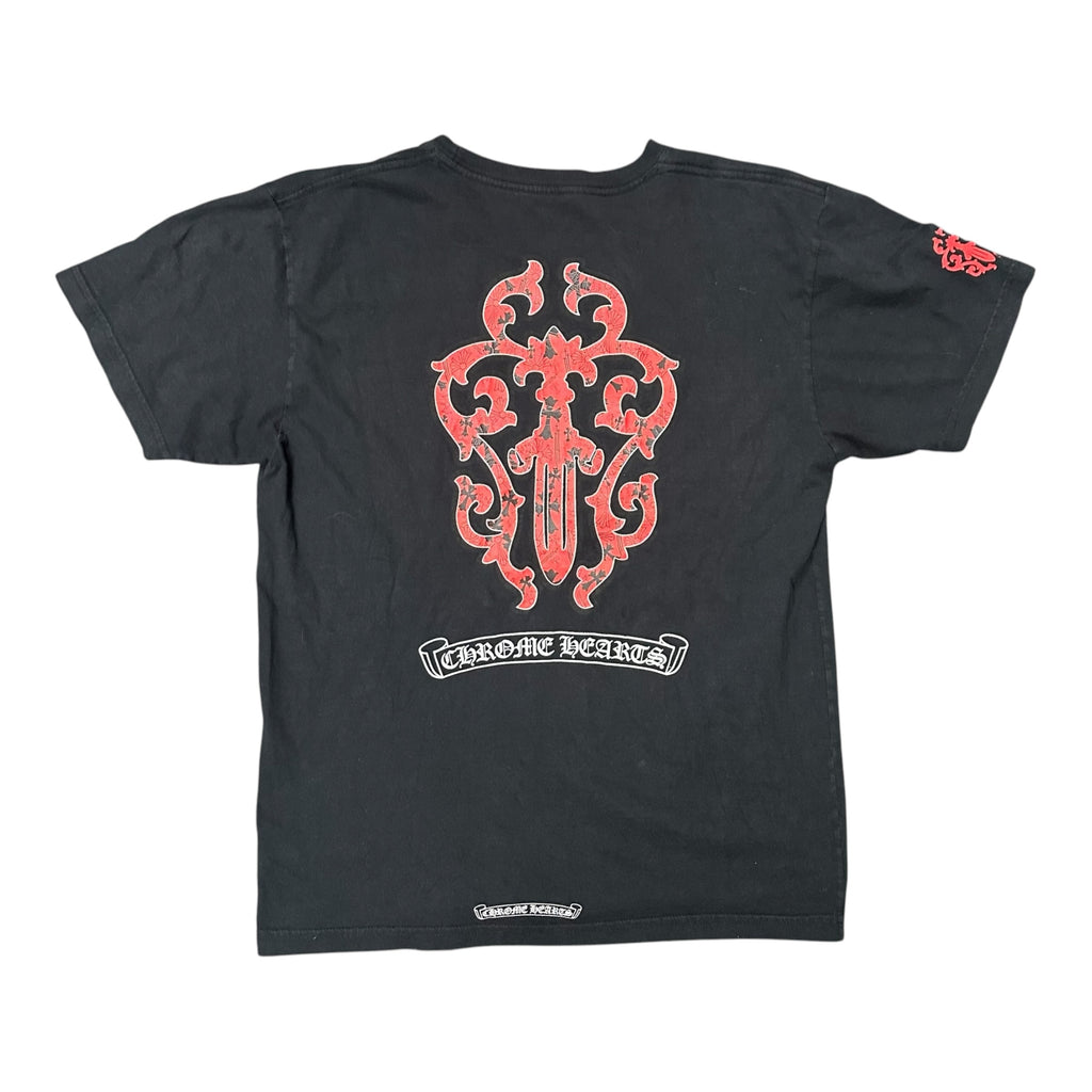 Chrome Hearts Black/Red Dagger Pocket Tee