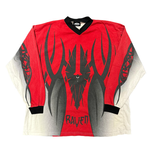 Vintage Raven Red Motocross L/S Tee