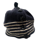 Kapital Knit Navy Striped Hat
