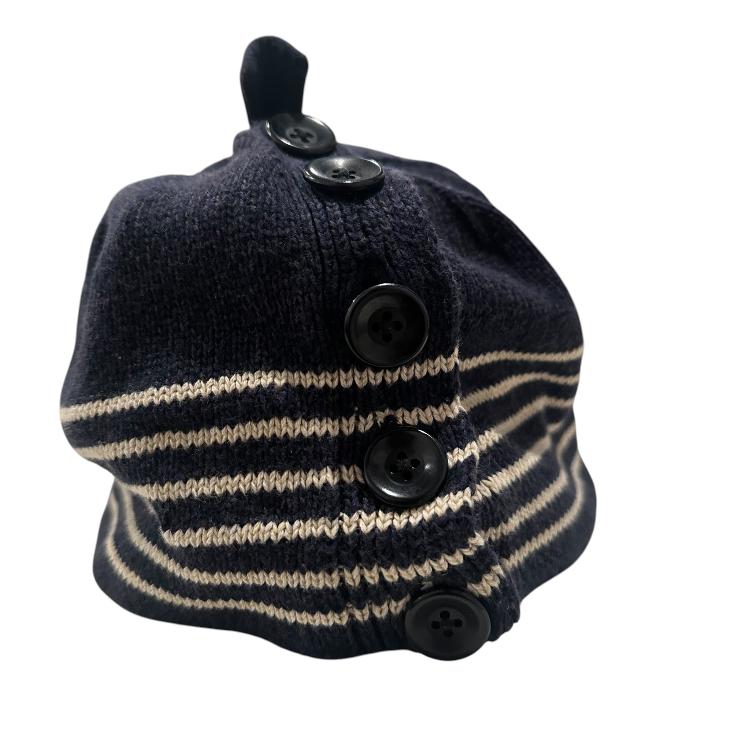 Kapital Knit Navy Striped Hat