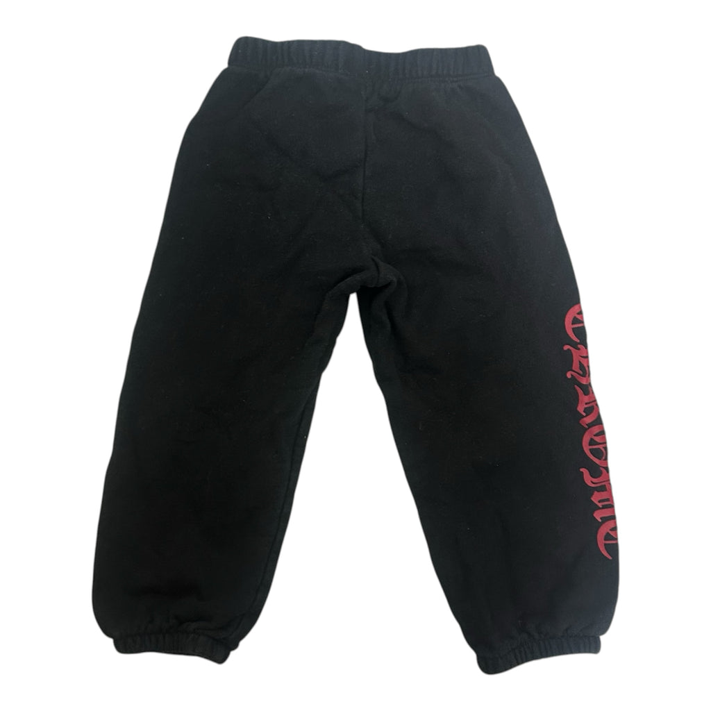 Kids Chrome Hearts Black/Red Scroll Sweatpants