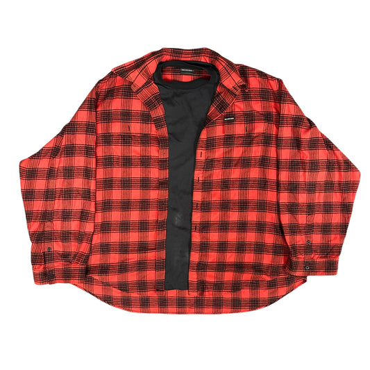 Balenciaga Trompe L’Oiel Red Flannel Shirt