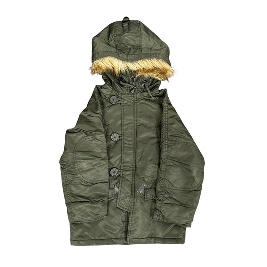 Avirex Kids Green Fur Hooded Parka Jacket