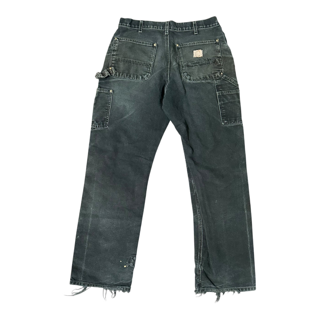 Vintage Carhartt Black Faded Distressed Double Knee(33x32)