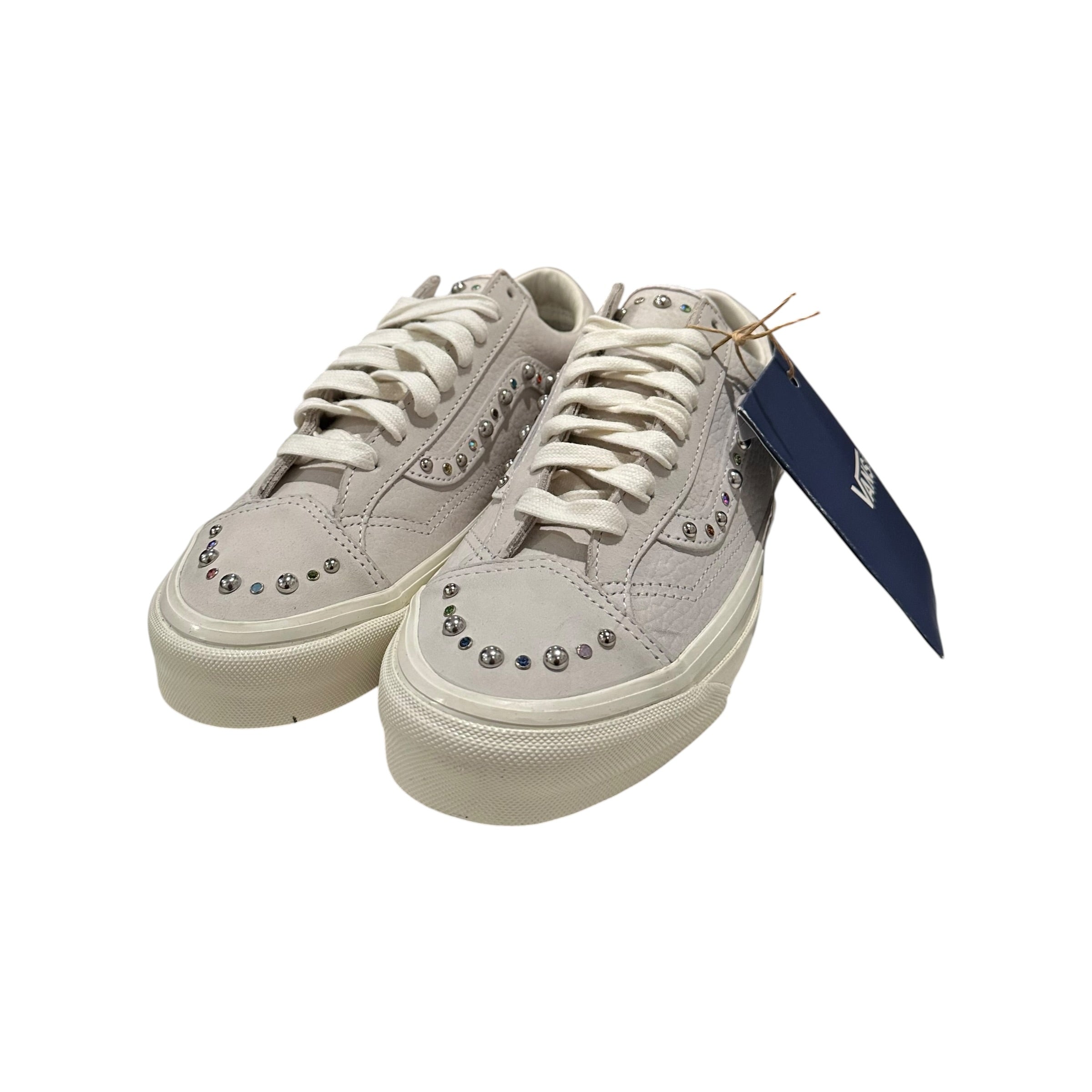 1 of 1 Hand Made Studded Vans Old Skool Lx 36 “Silver”