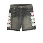 Sp5der Gem Stone Black Denim Shorts