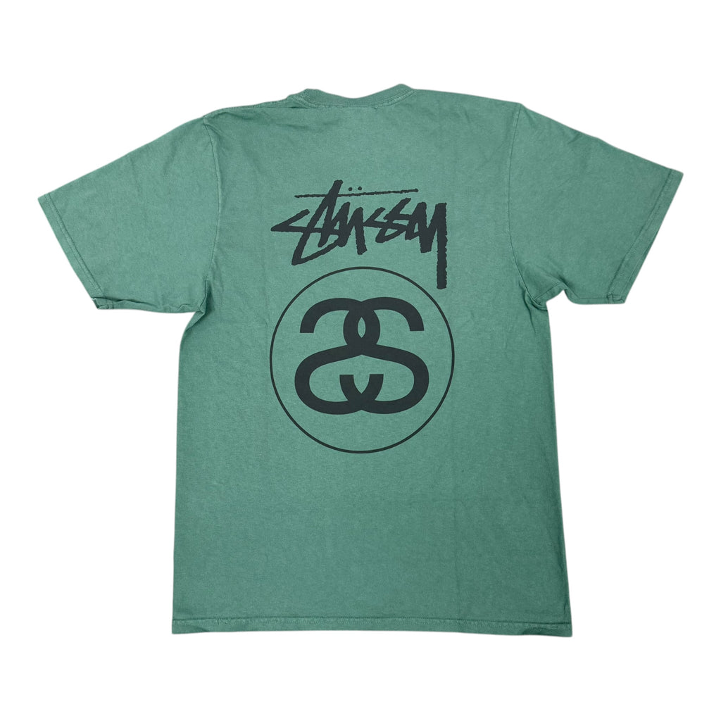 NEW Stussy Stock Link Dyed Green Tee