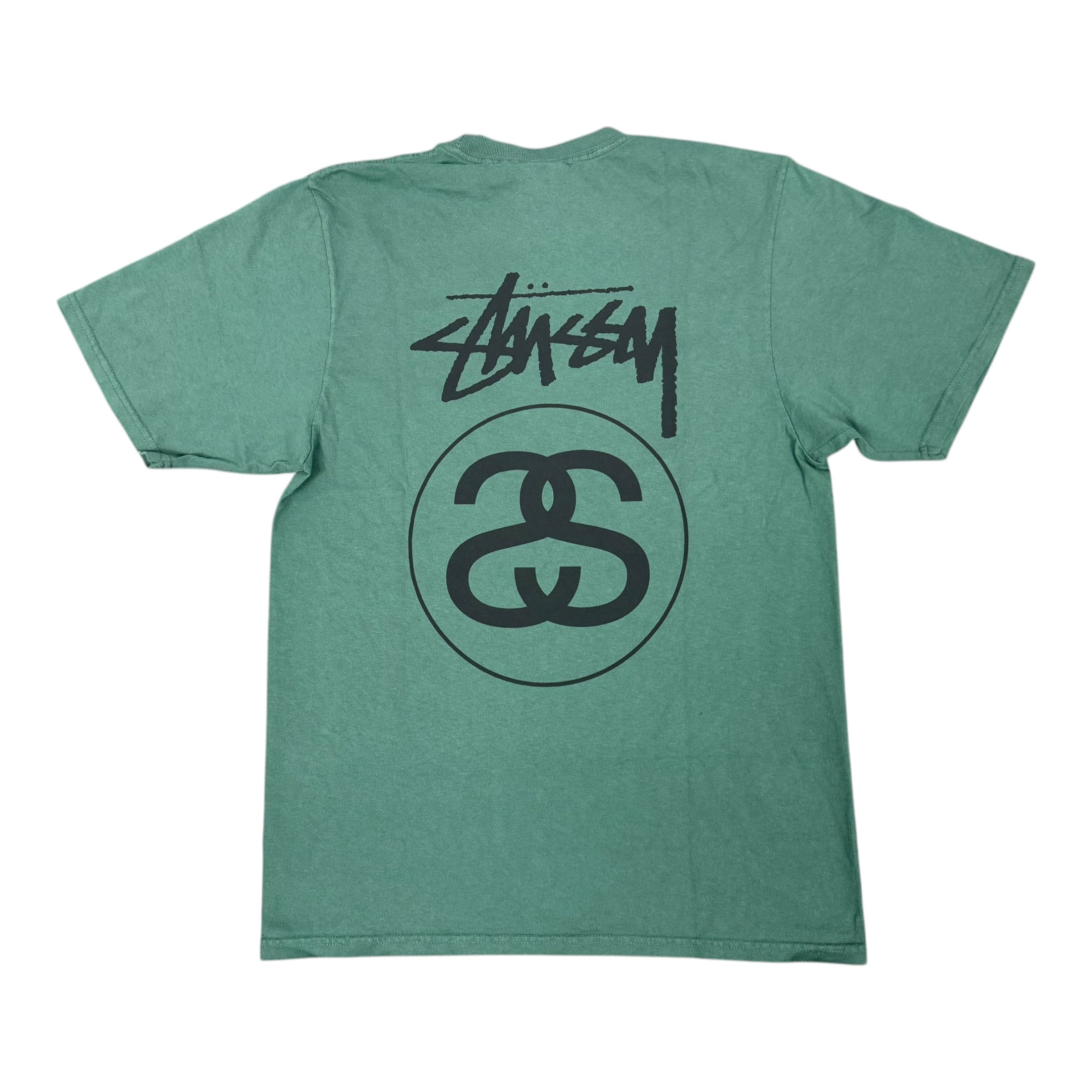 NEW Stussy Stock Link Dyed Green Tee