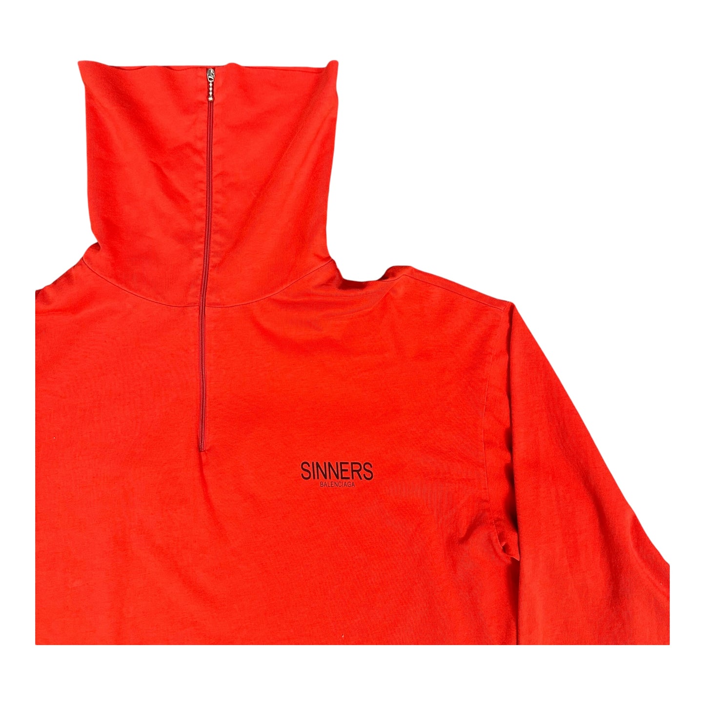 Balenciaga Red Zip Turtle Neck