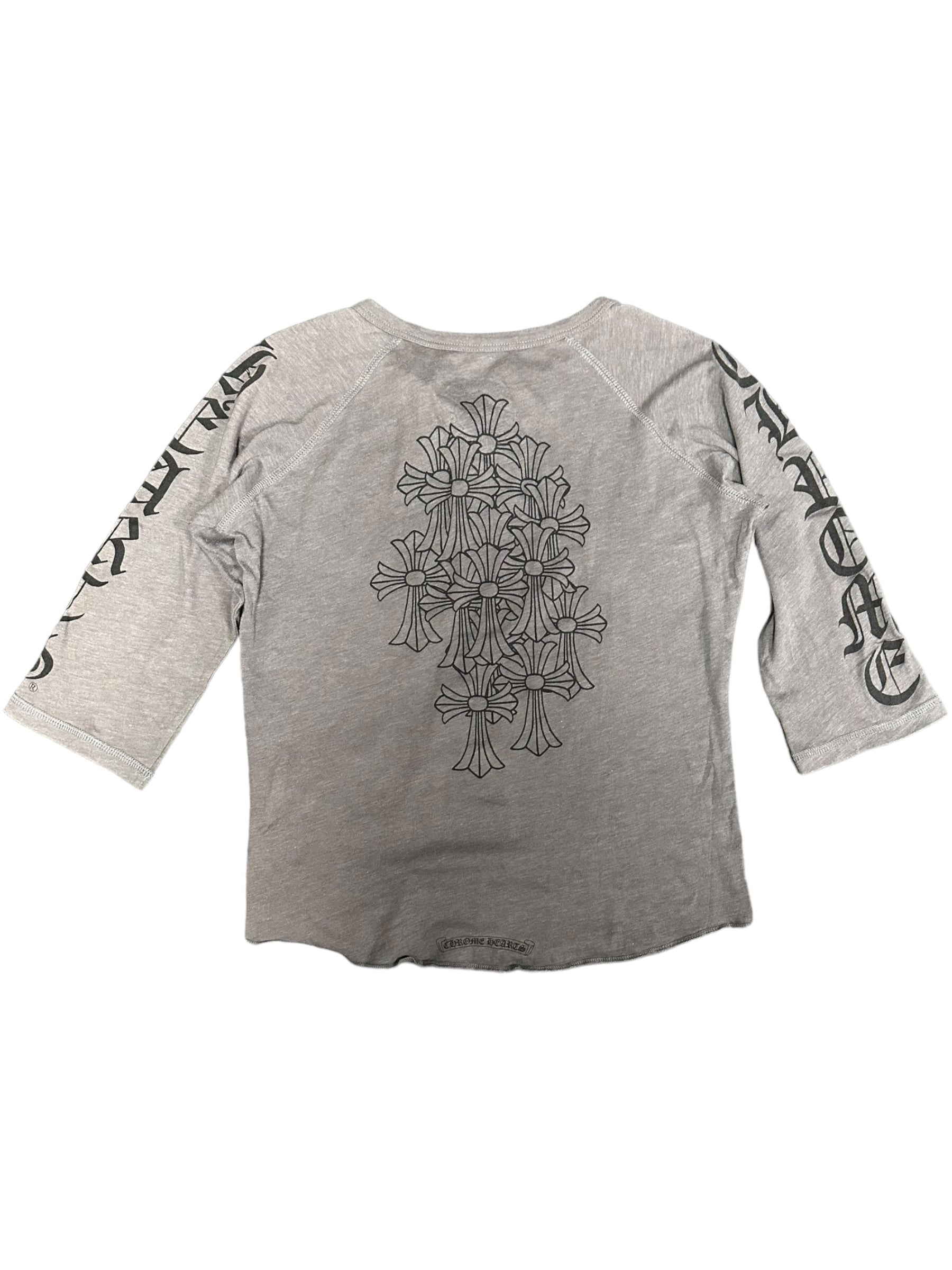 VINTAGE CHROME HEARTS BASEBALL TEE GREY (O47KSJ)
