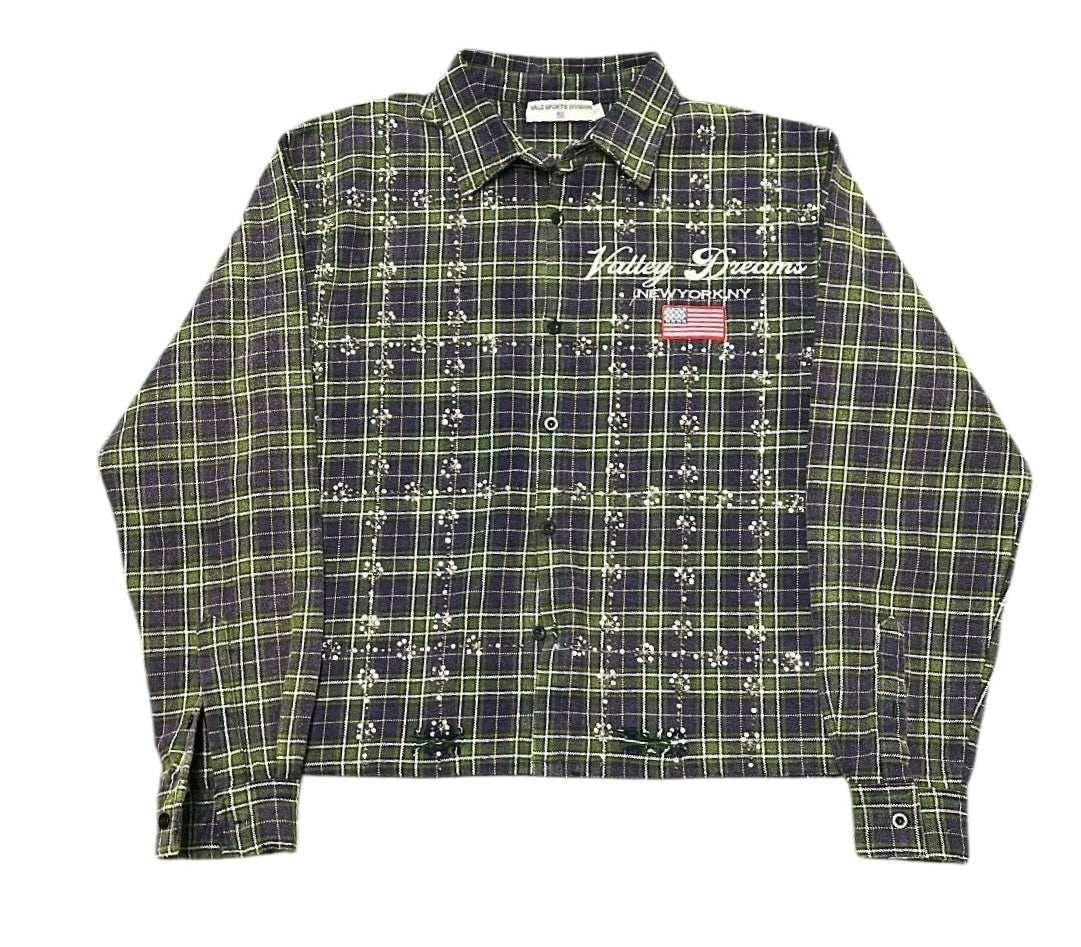 Vale Purple/Green Rhinestone Flannel