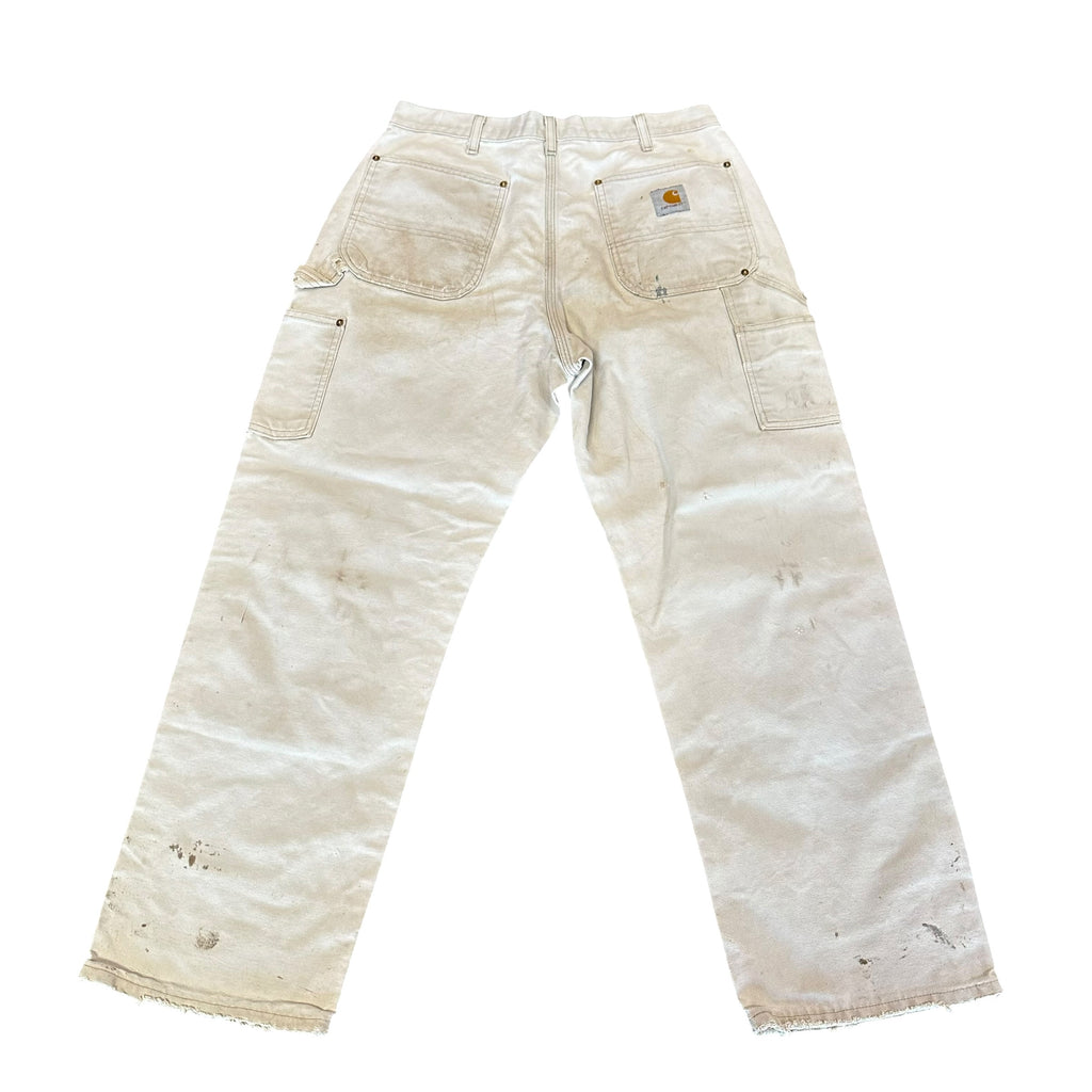 Vintage Carhartt Double Knee White Paint Splatter Pants (31)