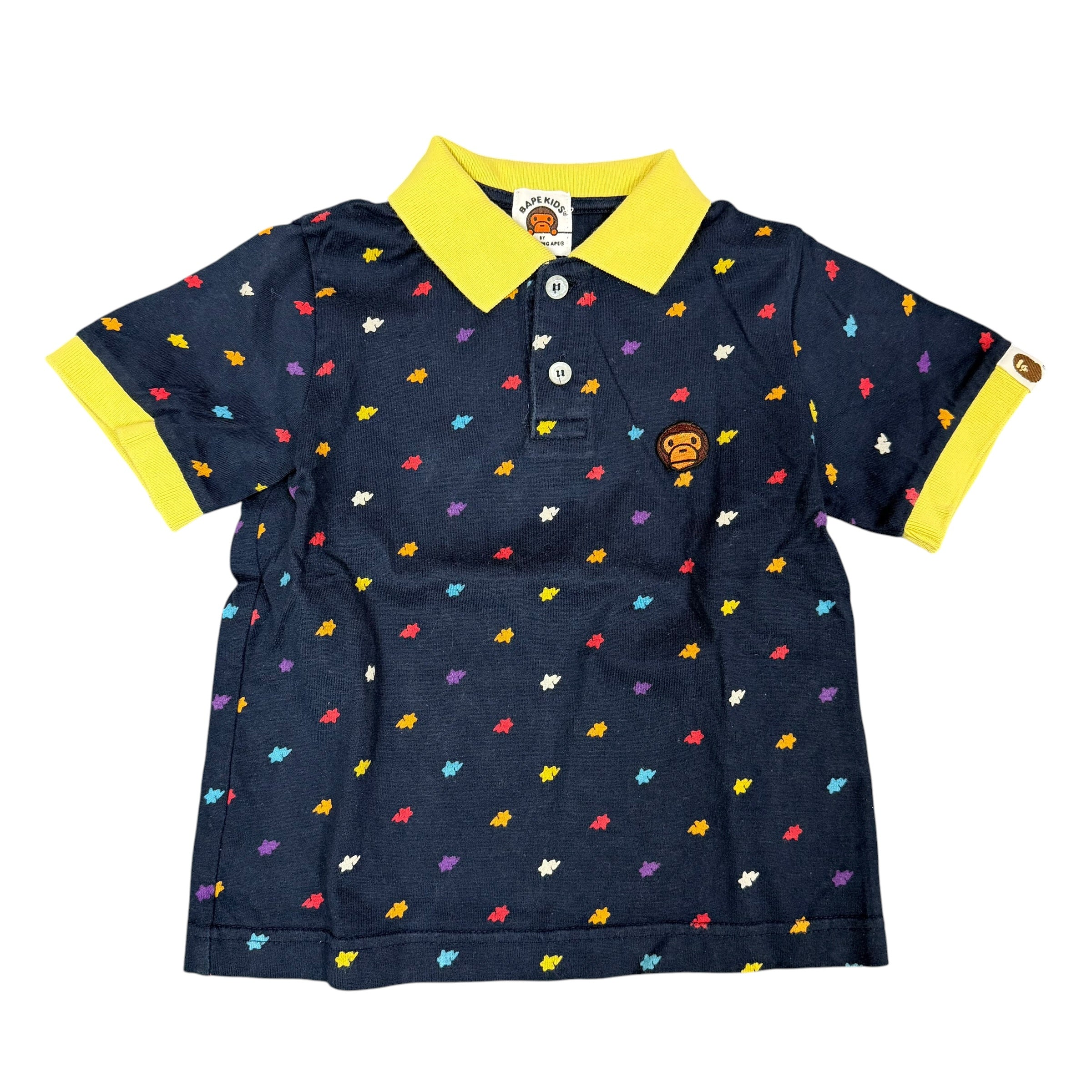 Kids Bape Sta Navy/Yellow Polo