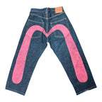 Evisu Pink Daicock Logo Jeans