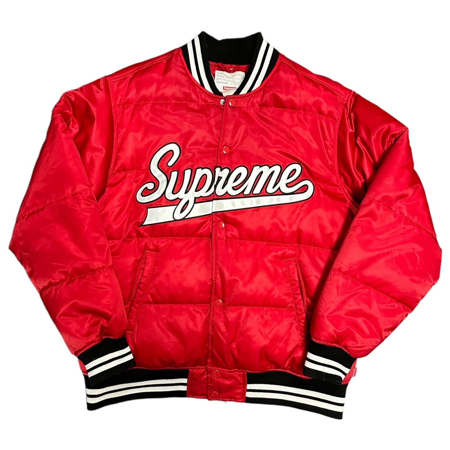 Supreme Script Varsity Puffy Jacket