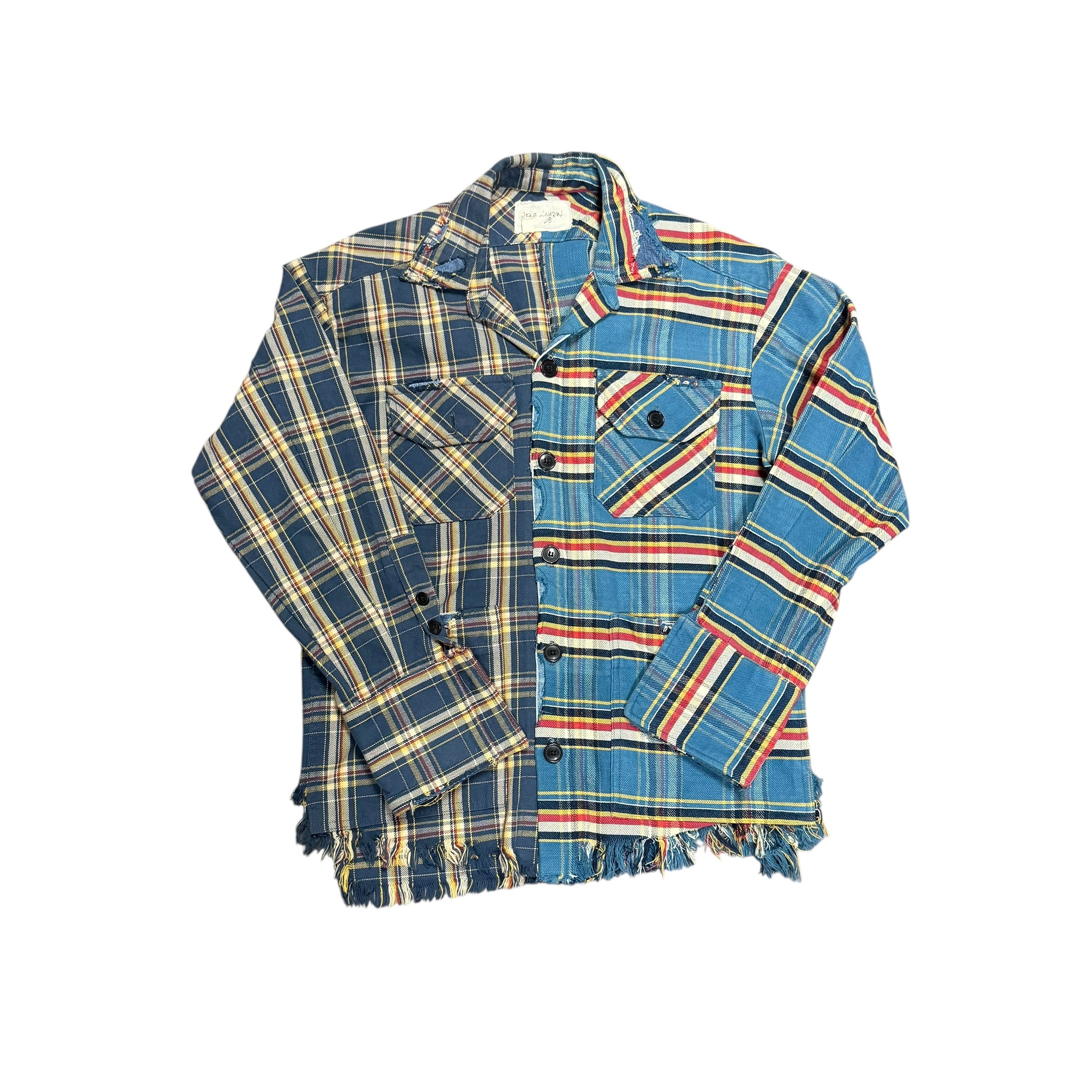 Greg Lauren plaid patchwork shirt