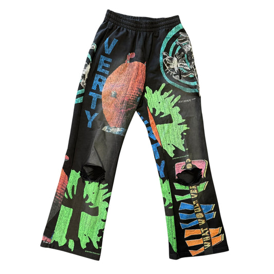 Vertabrae “Black Montage” Distressed Sweatpants