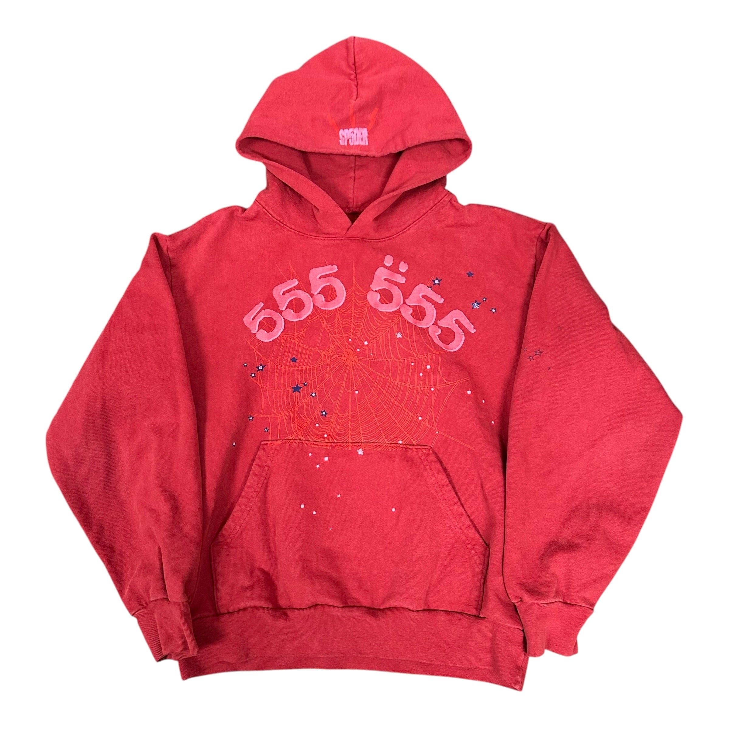 Sp5der Worldwide 555 Red Hoodie