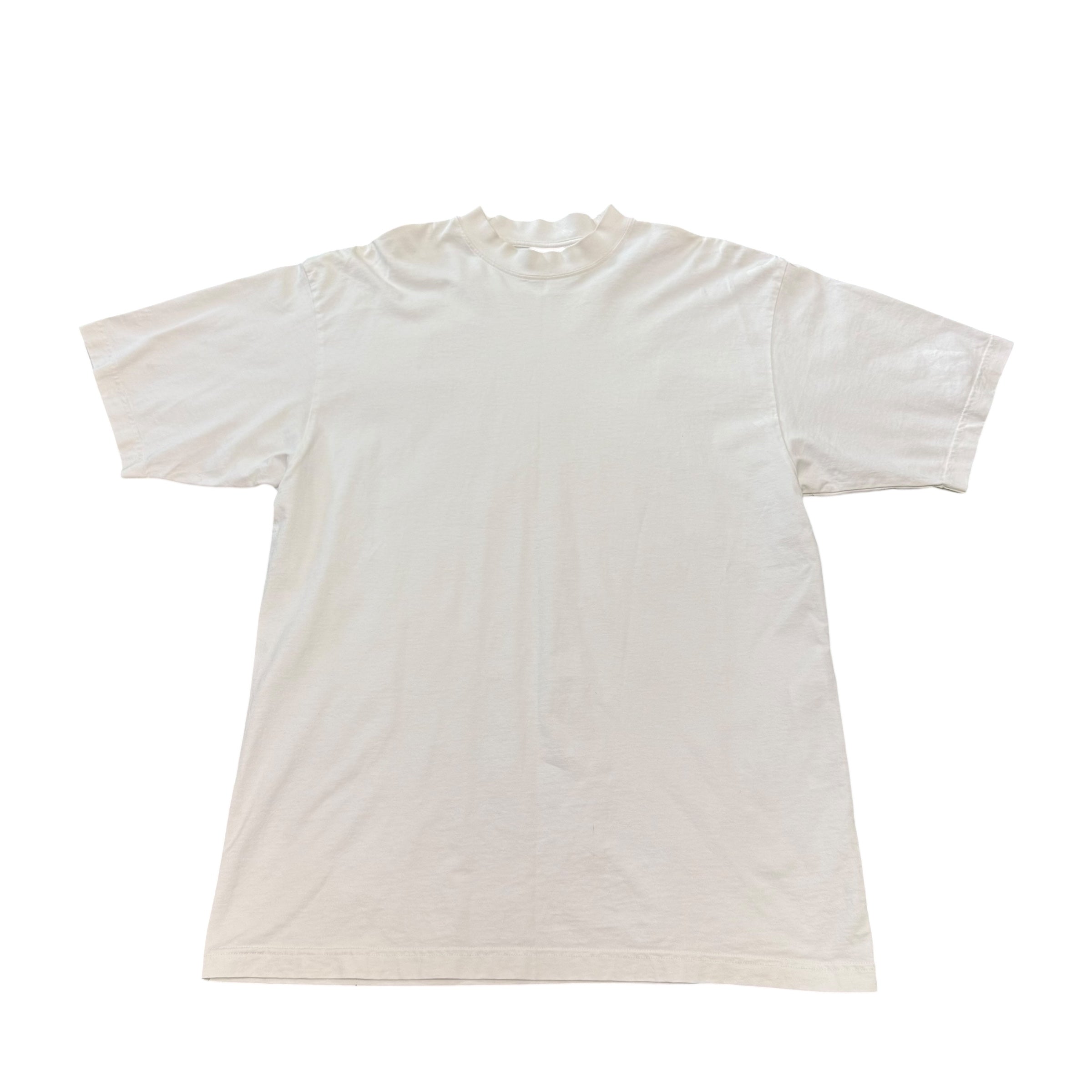 White Balenciaga Rhinestone Tee