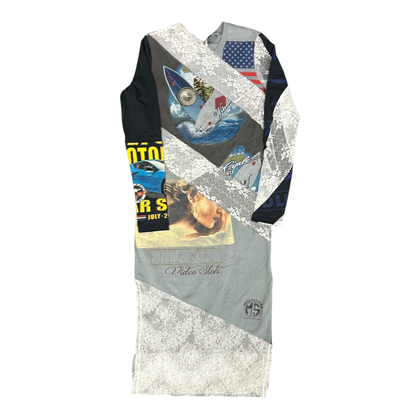 MARINE SERRE Upcycled Lace T-shirt Dress