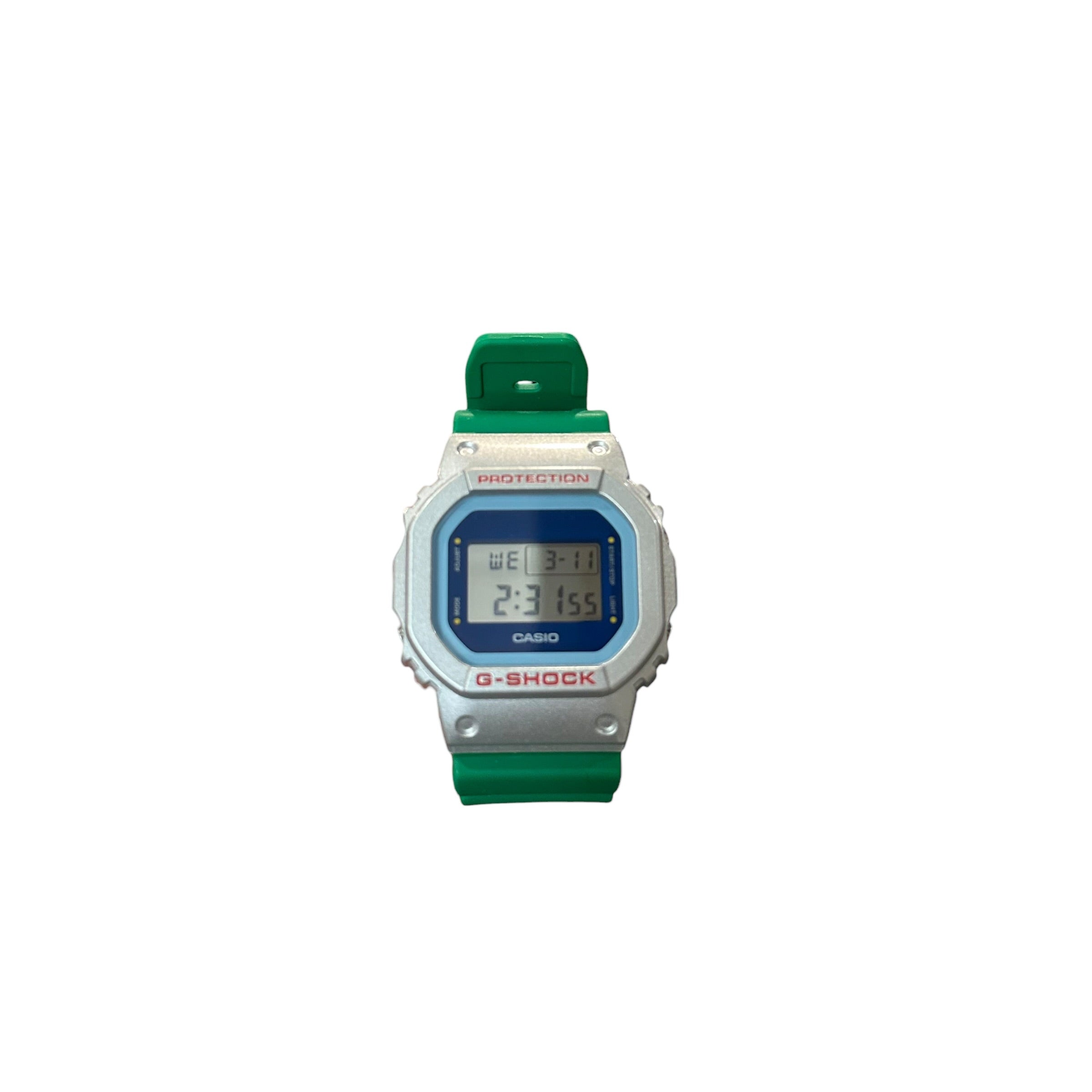 G Shock Silver/Blue/Green Watch