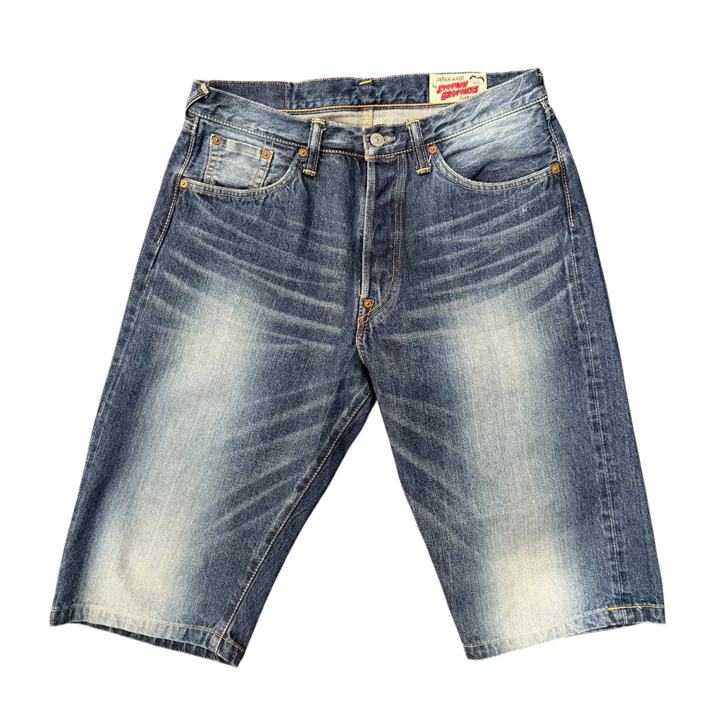 Evisu Blue/Cream Denim Shorts (32)